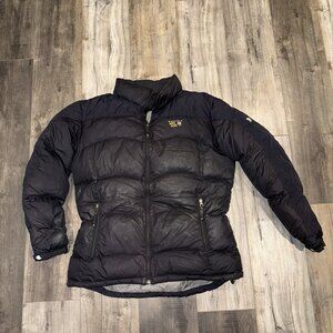 Mountain Hardwear Puffer Jacket Womens XL Black Down Full Zip Outdoor